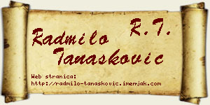Radmilo Tanasković vizit kartica